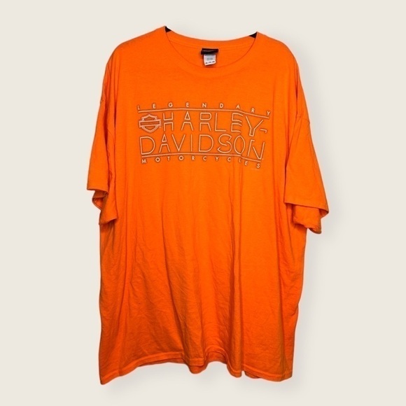 Harley-davidson House of Thunder Orange Tee size 3XL - Picture 1 of 6